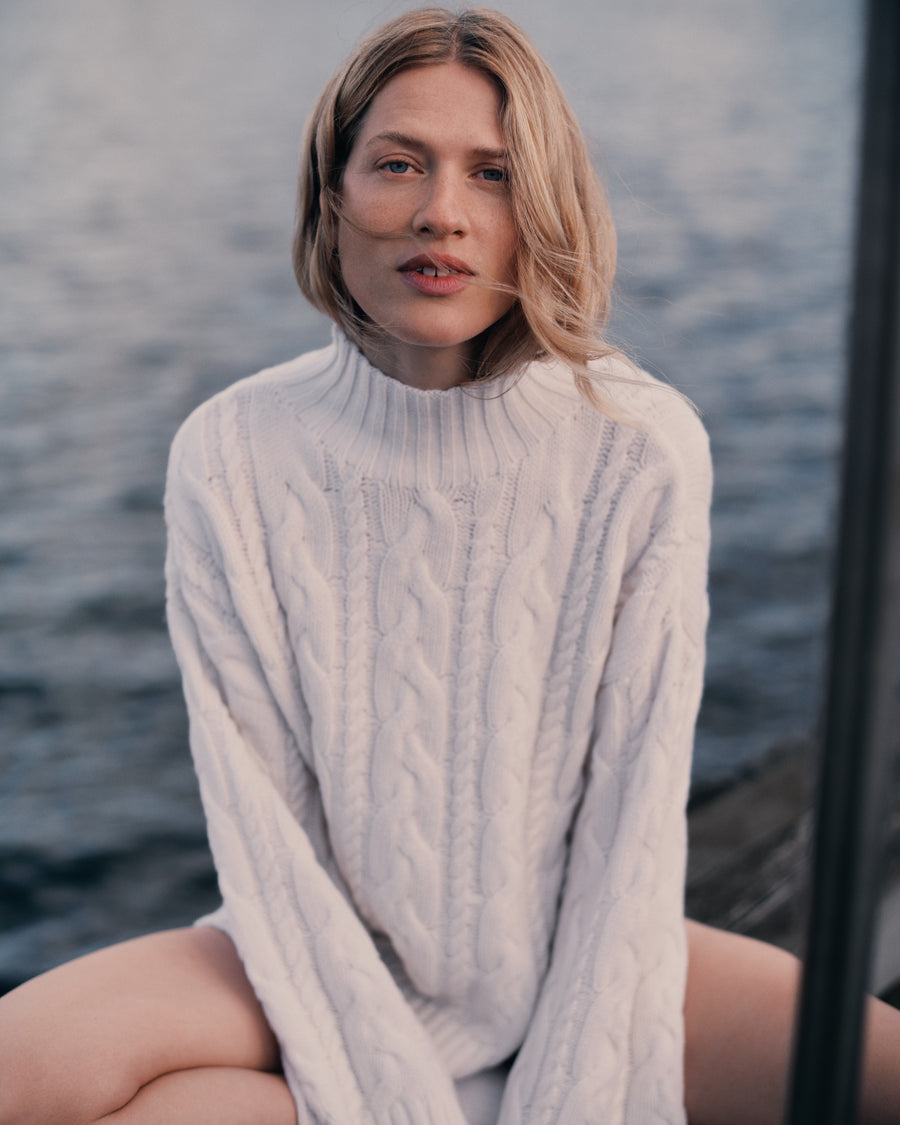 Charli Cable T-Neck Cream