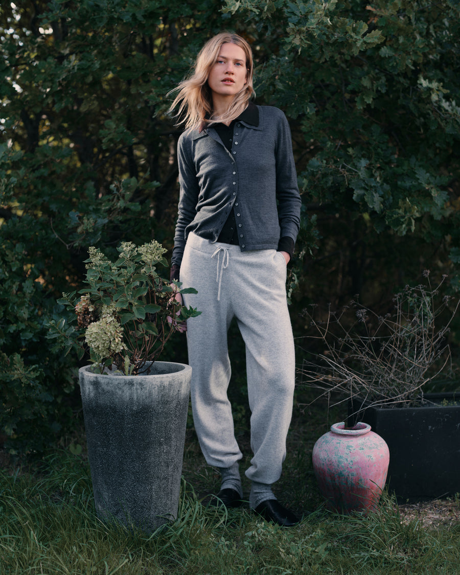 Maria Polo Cardigan Dark Grey Mel.
