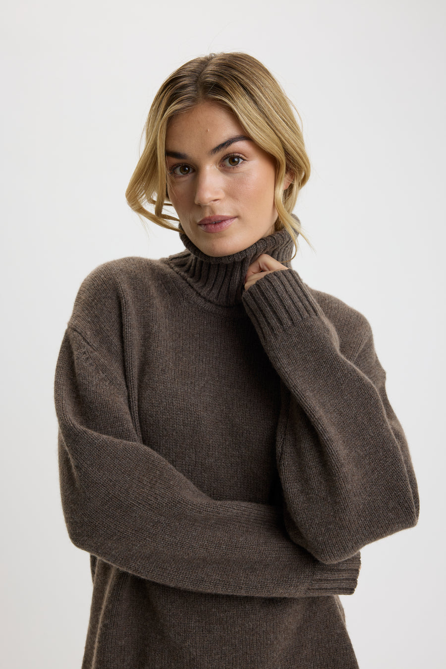 Emilee Oversize T-Neck Sweater Precipice