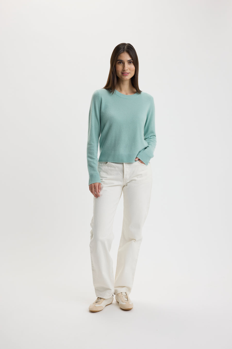 Ulrikke O-Neck Sweater 0002 Sea Foam