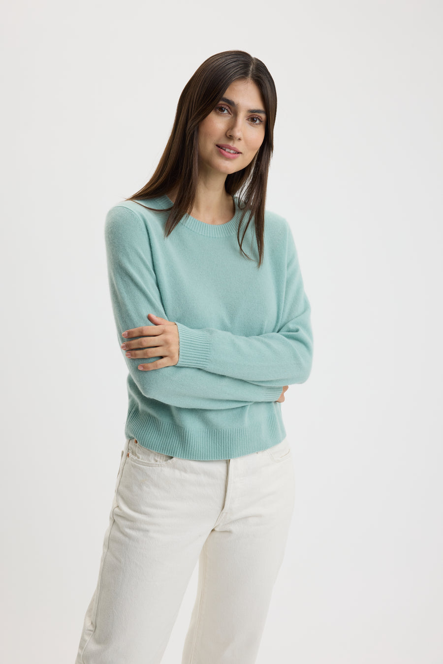 Ulrikke O-Neck Sweater 0002 Sea Foam