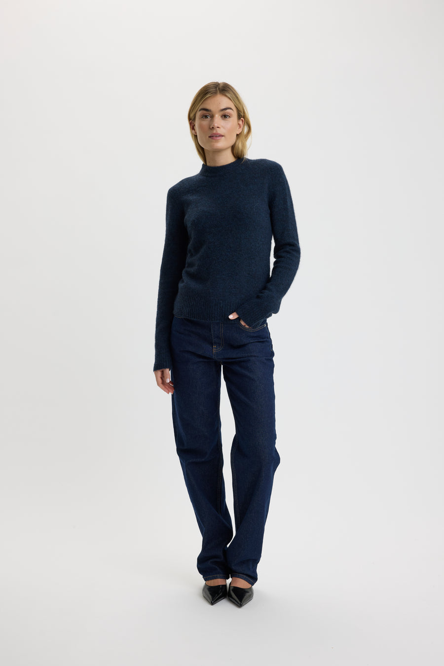 Selma O-Neck Sweater 0005 Indigo