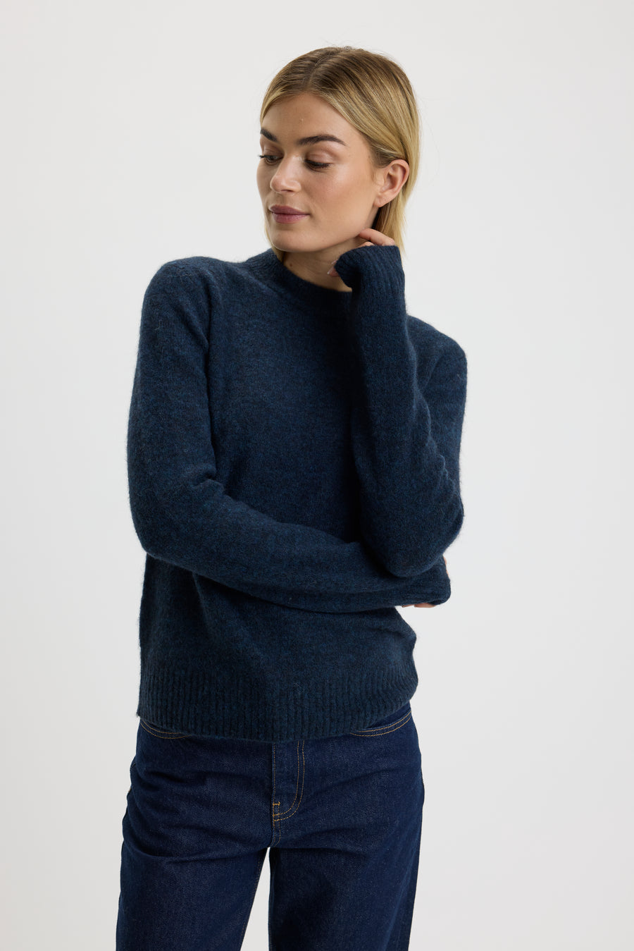 Selma O-Neck Sweater 0005 Indigo