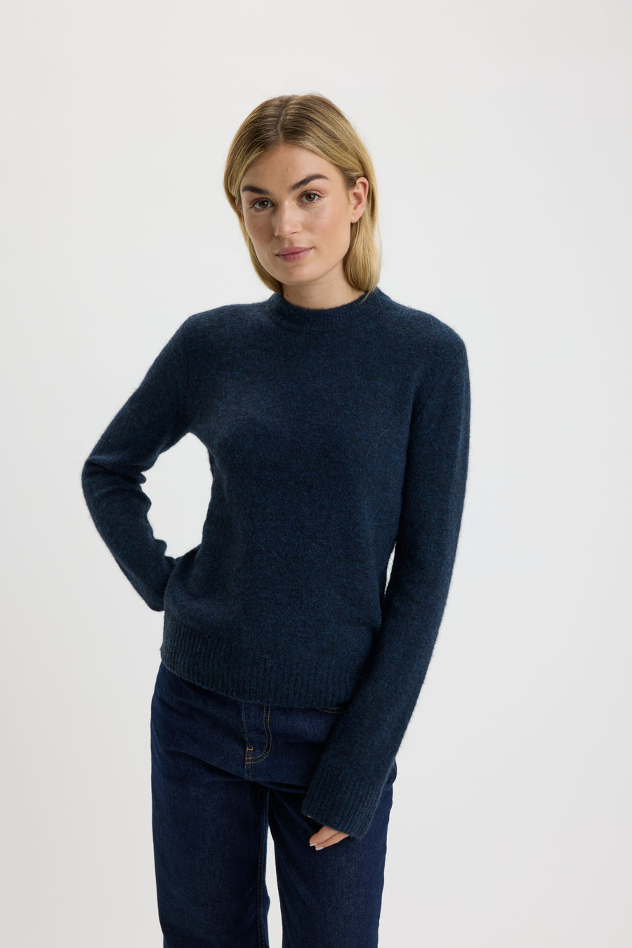 Selma O-Neck Sweater 0005 Indigo