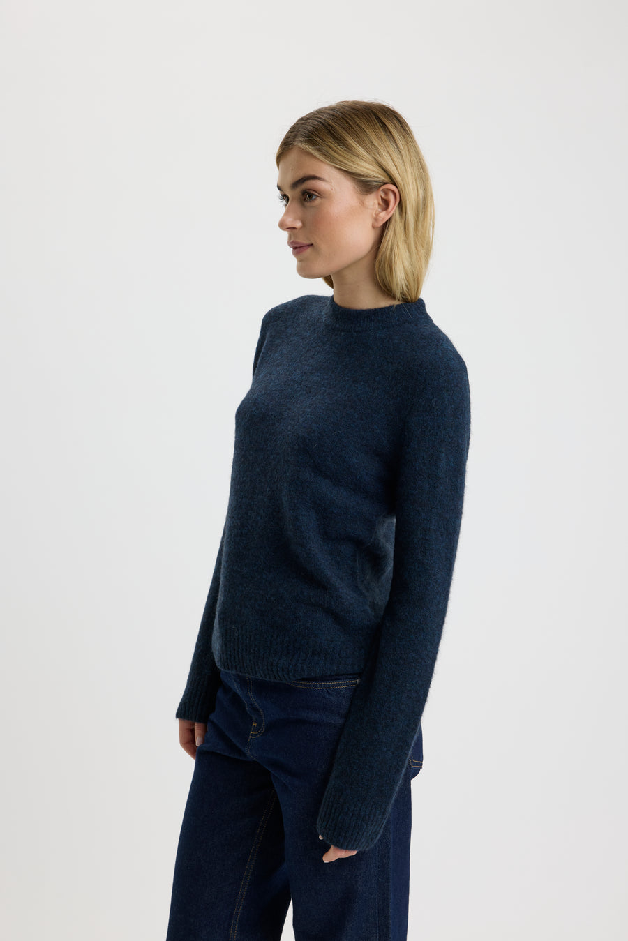 Selma O-Neck Sweater 0005 Indigo