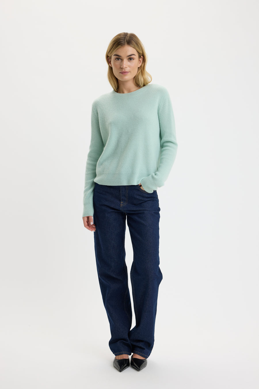 Ulrikke Ribbed O-Neck Sweater 0002 Embrace