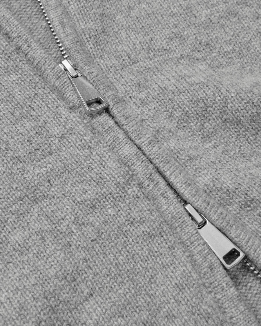 Christina 2-Way Zip Sweater Grey Mel