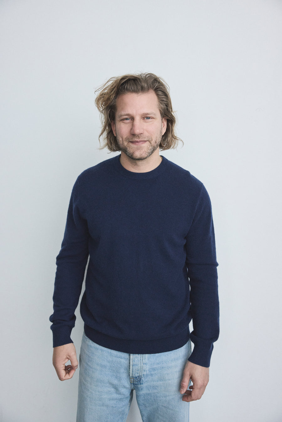Mads O-Neck Sweater Navy