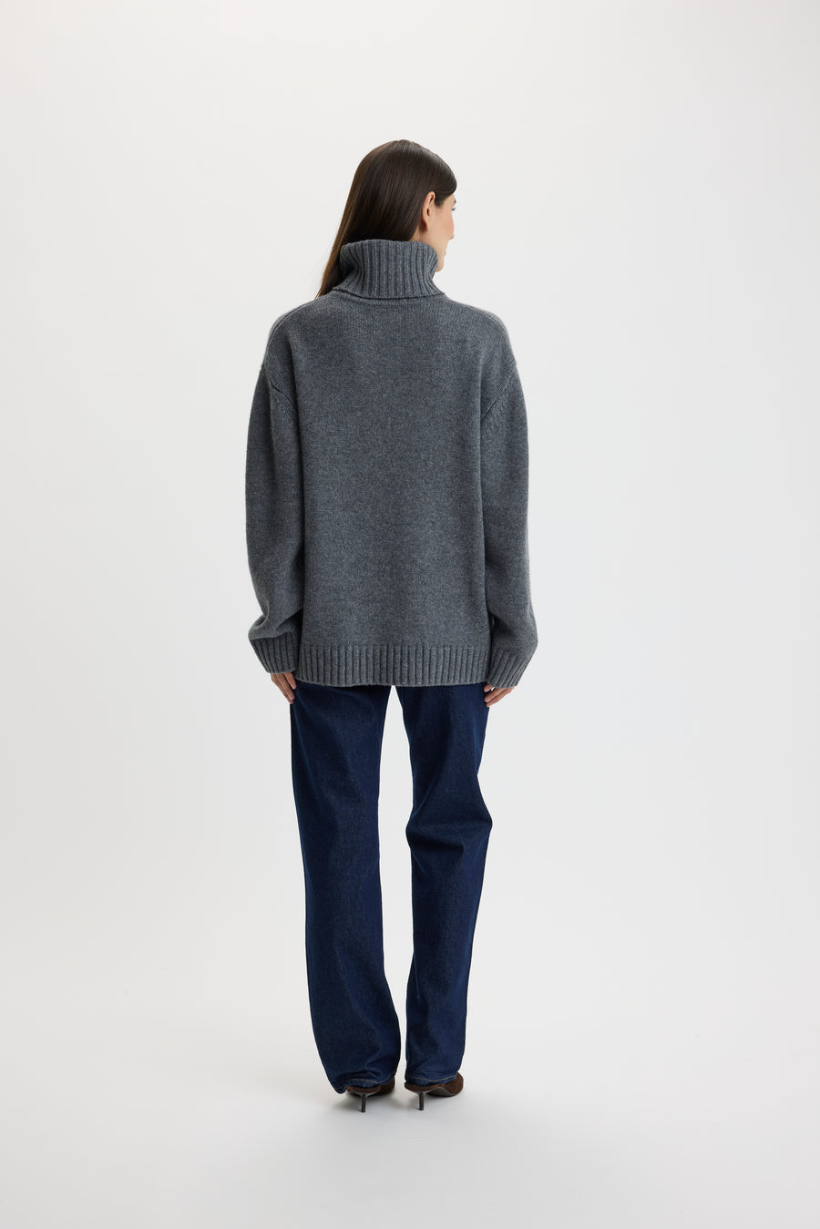 Emilee Oversize T-Neck Sweater Iron Mountain
