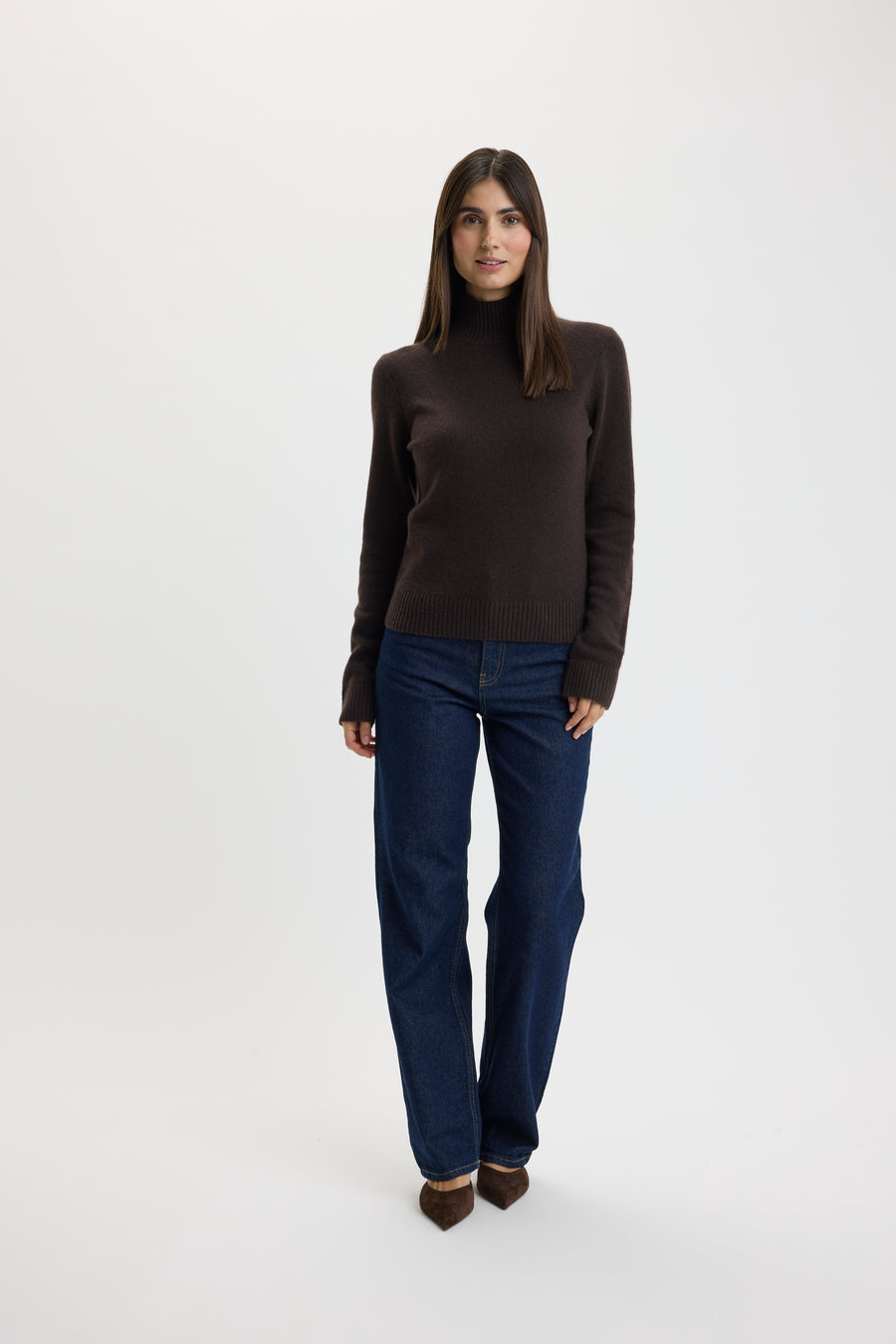 Chris T-Neck Sweater Bison