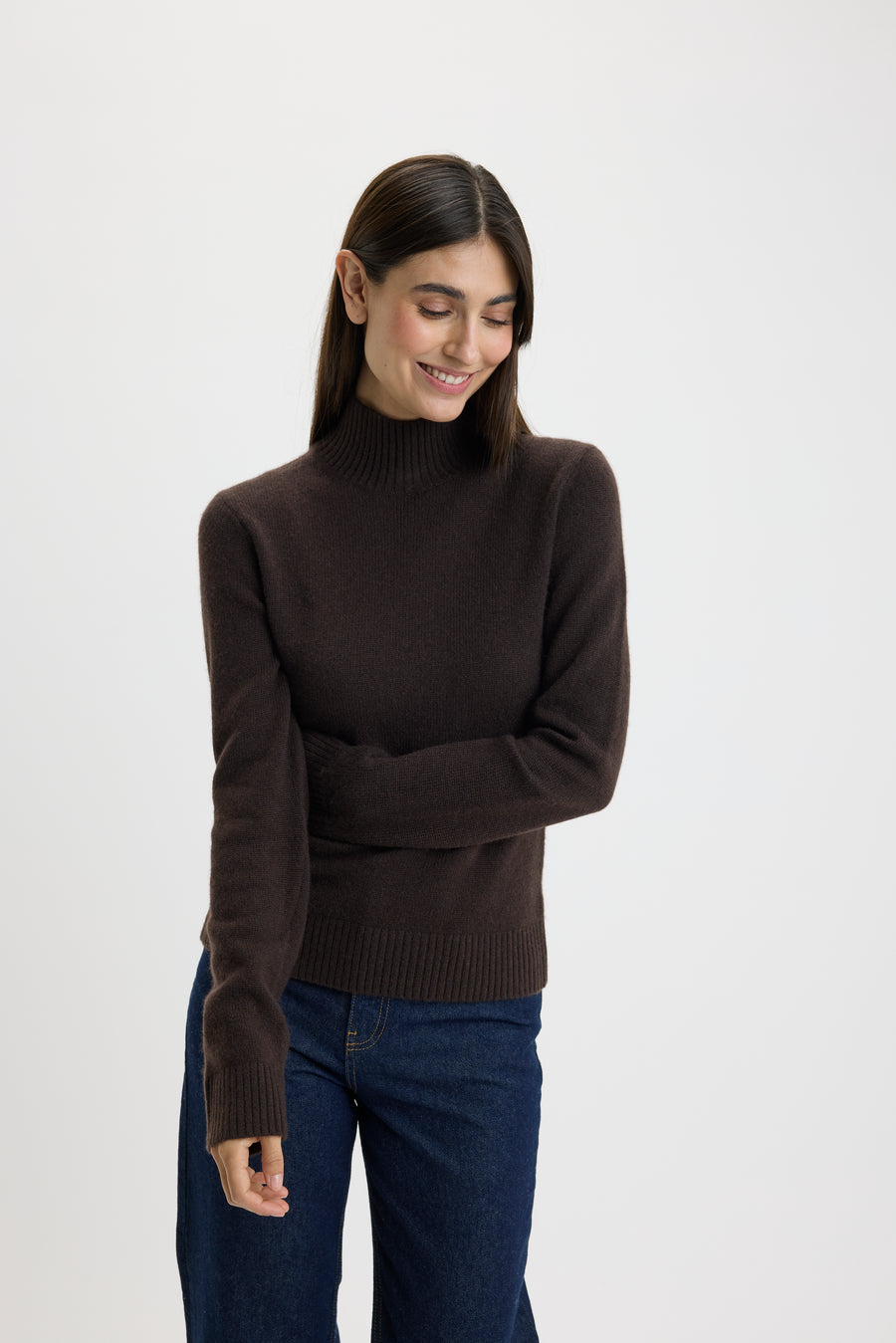 Chris T-Neck Sweater Bison