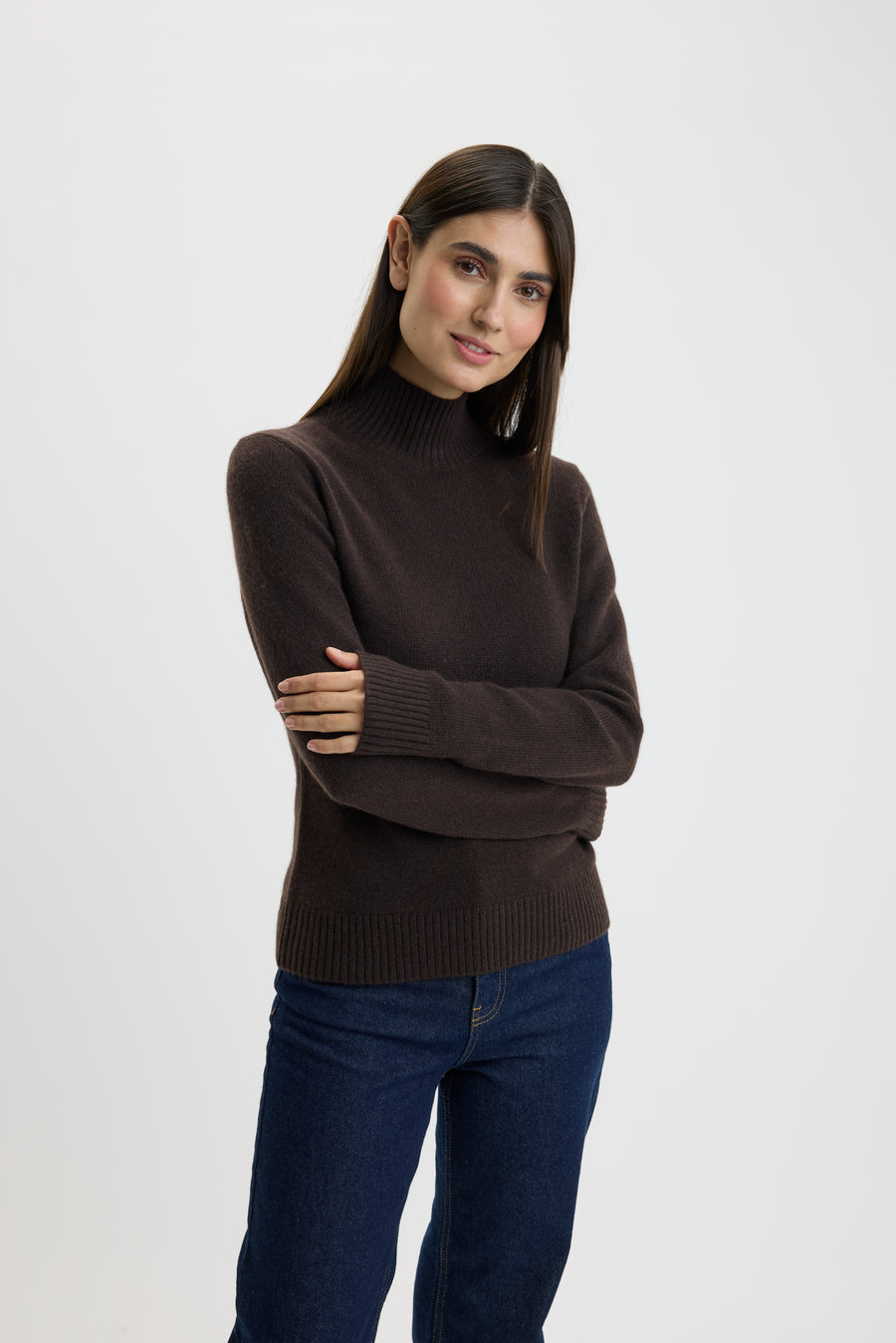 Chris T-Neck Sweater Bison