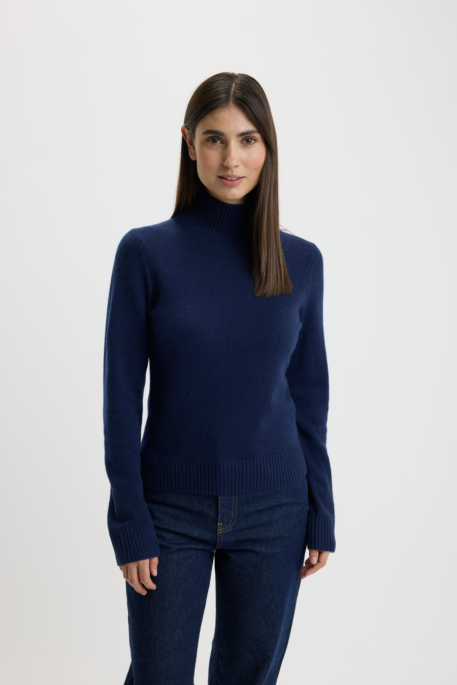 Chris T-Neck Sweater Navy