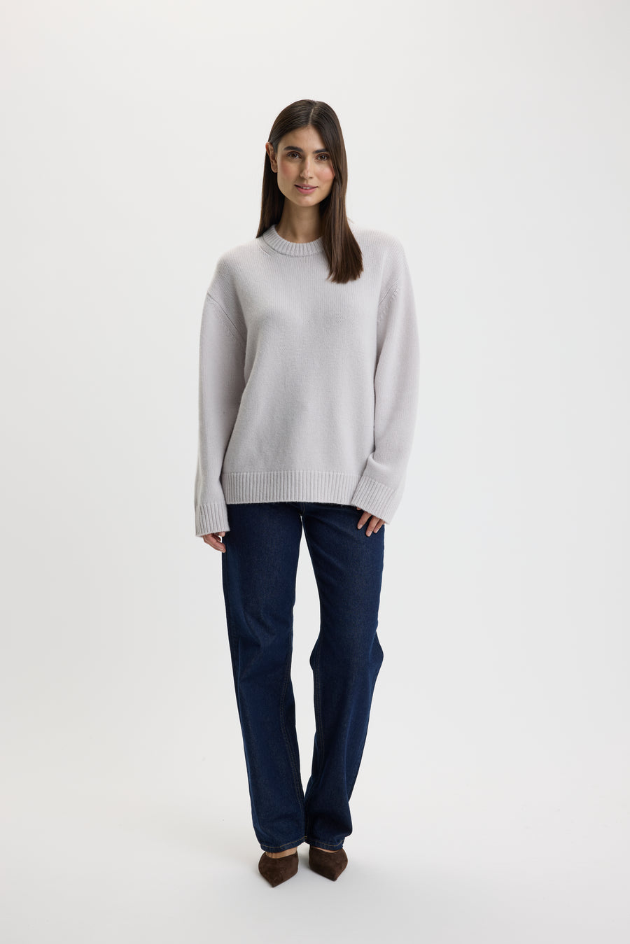 Emilee Oversize O-Neck Sweater Ancient Stone