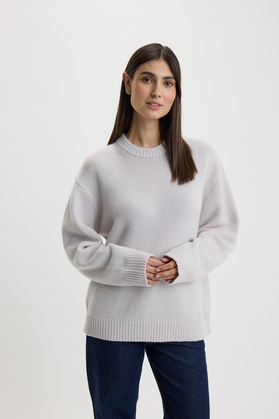 Emilee Oversize O-Neck Sweater Ancient Stone