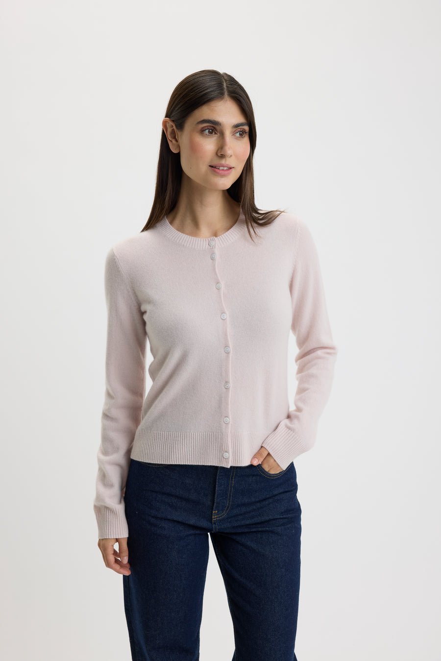 Ulrikke O-Neck Cardigan Lunar