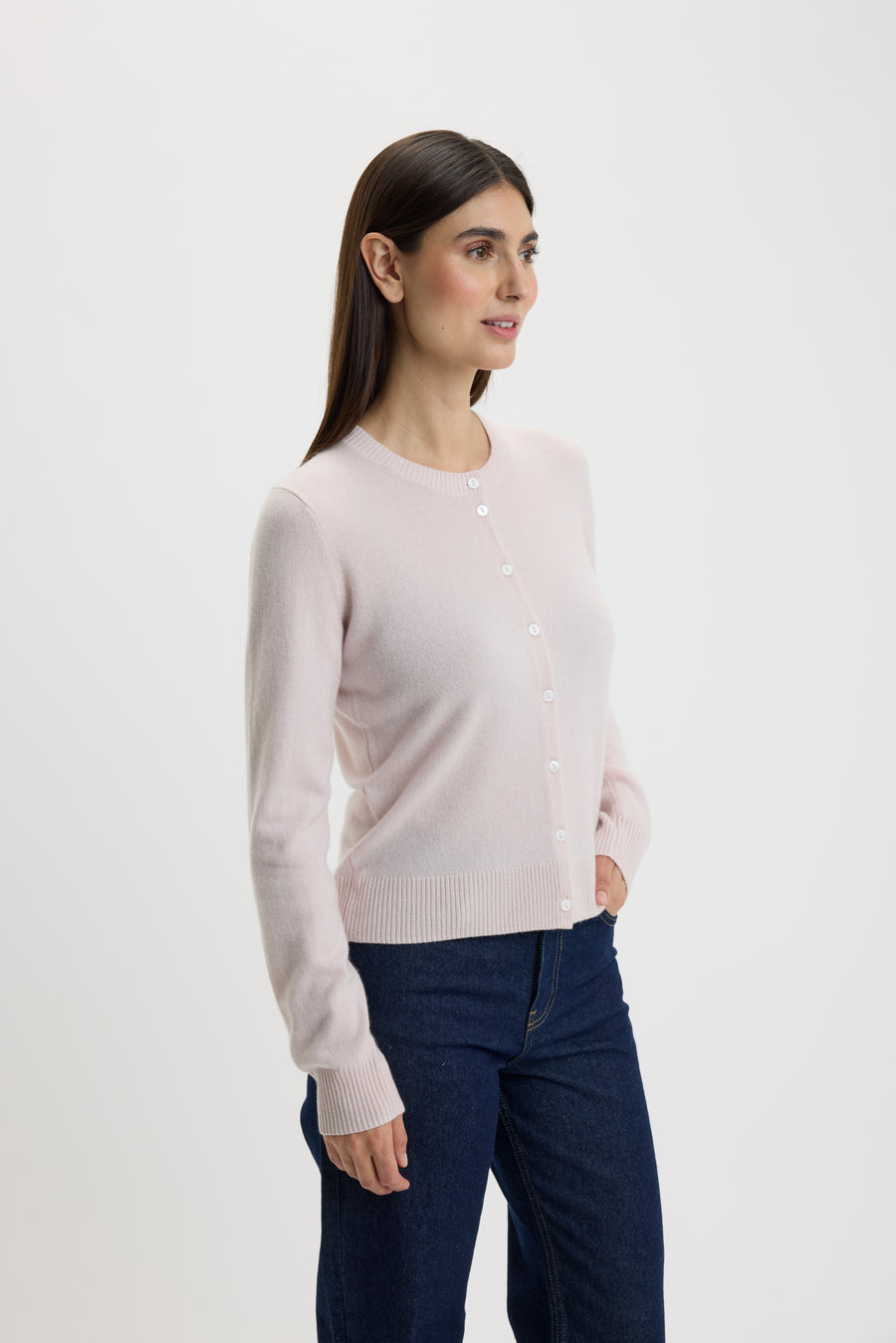 Ulrikke O-Neck Cardigan Lunar