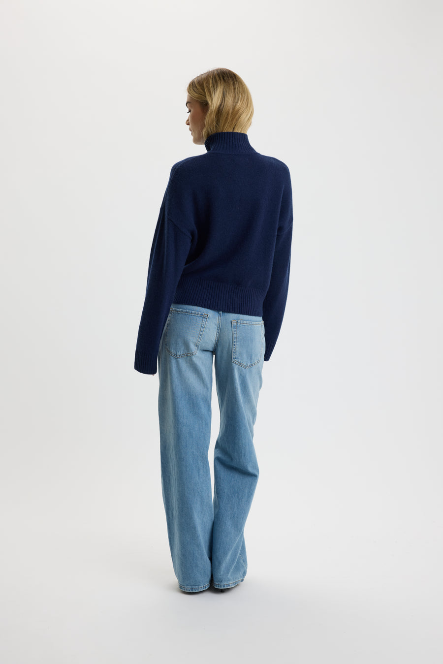 Christina 2-Way Zip Sweater Navy