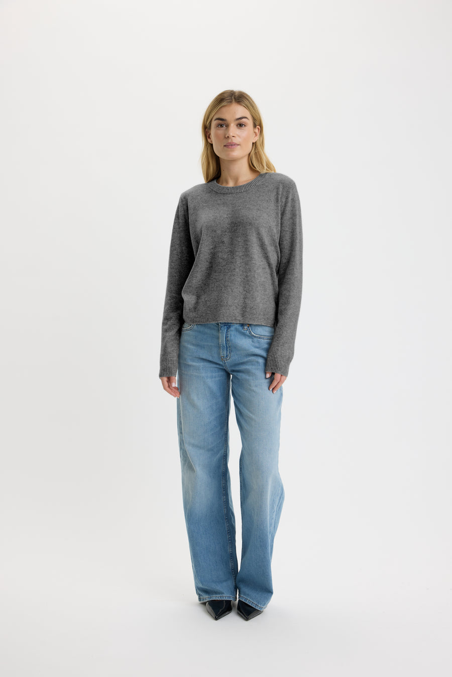 Ulrikke O-Neck Sweater 0002 Thunder