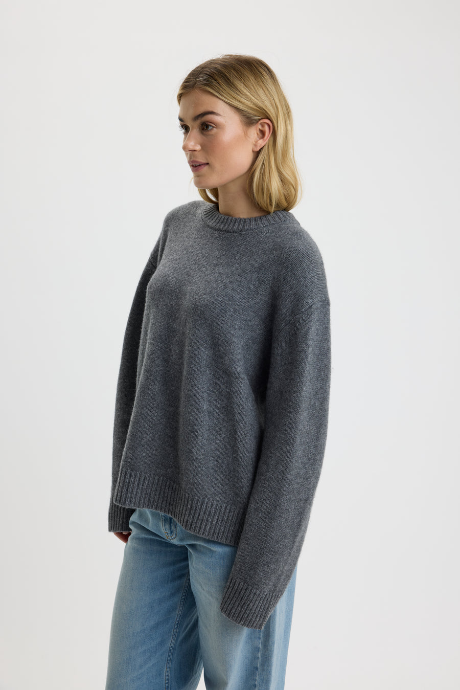 Emilee Oversize O-Neck Sweater Iron Mountain