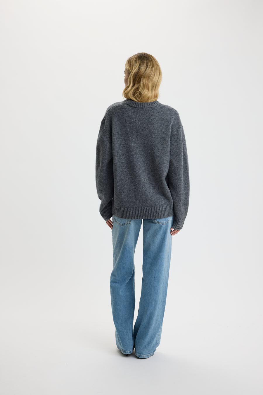 Emilee Oversize O-Neck Sweater Iron Mountain
