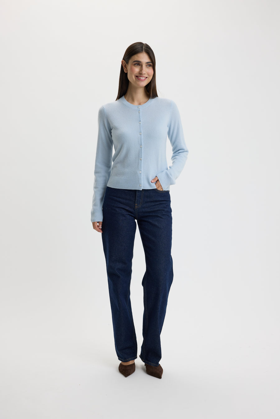 Ulrikke O-Neck Cardigan Freeze