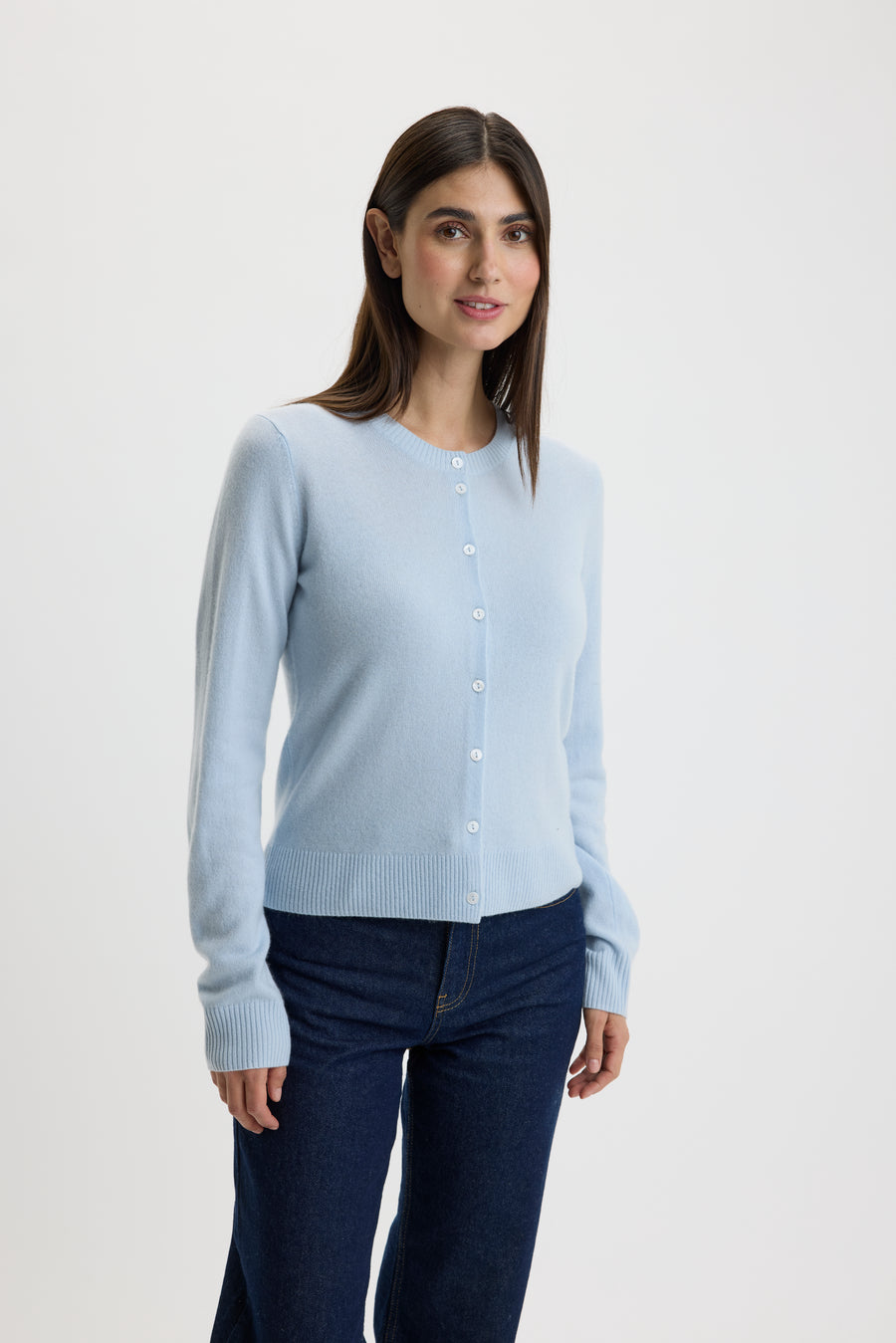 Ulrikke O-Neck Cardigan Freeze