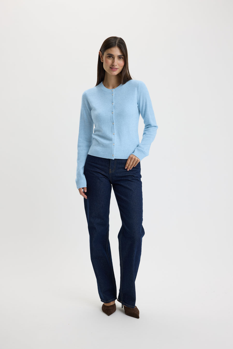 Ulrikke O-Neck Cardigan Stone Wash