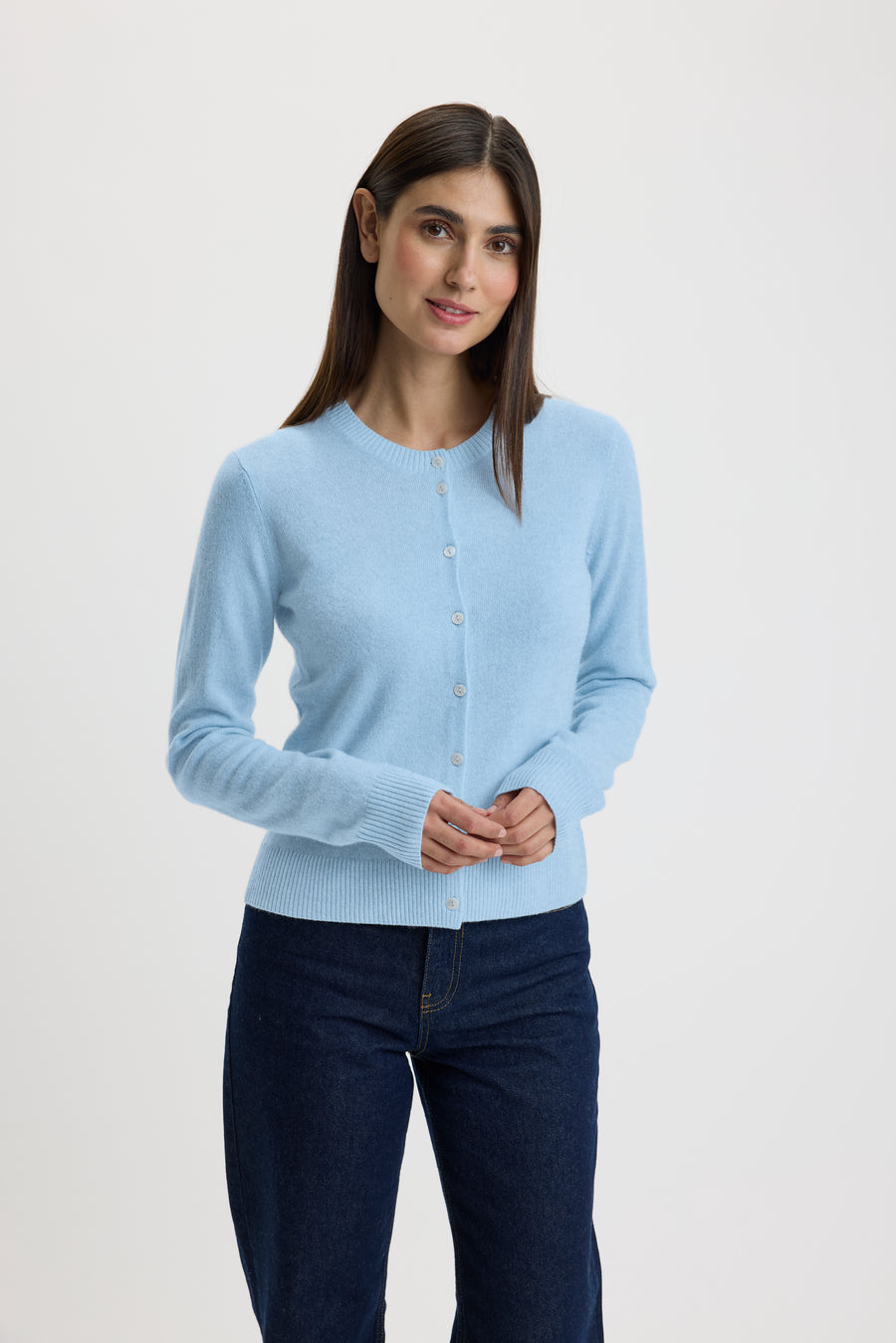 Ulrikke O-Neck Cardigan Stone Wash