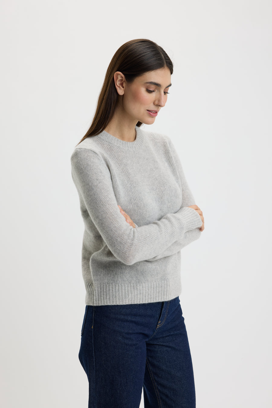 Ulli O-Neck Sweater 0001 Foggy