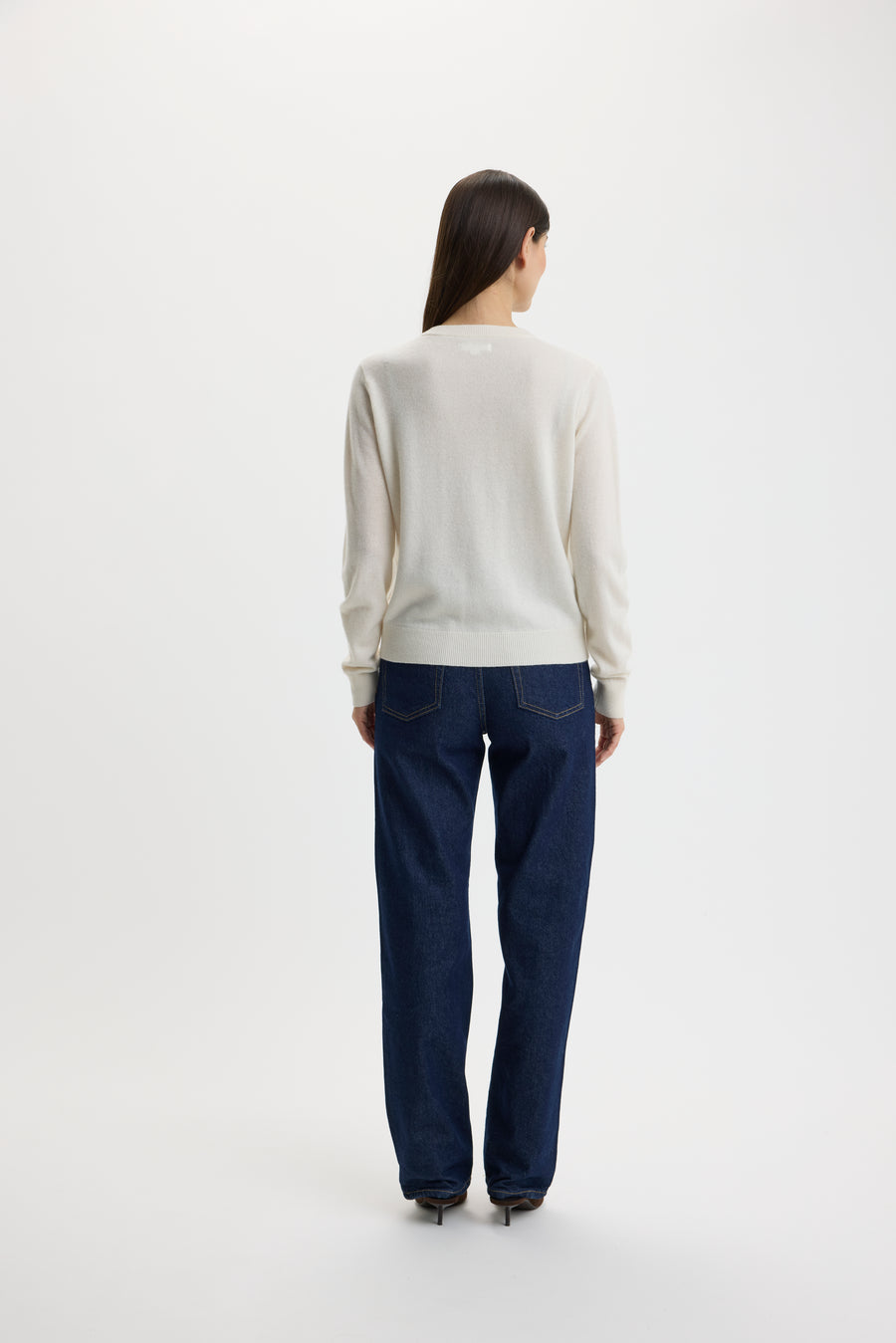 Ulrikke V-Neck Sweater 0002 Chalk