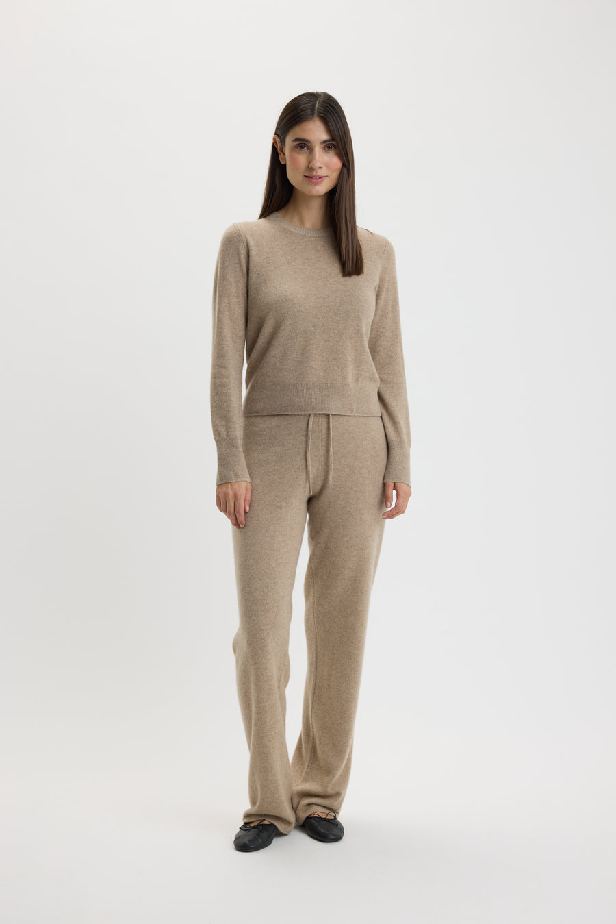 Ulrikke Short O-Neck Sweater 0002 Eco Gravel