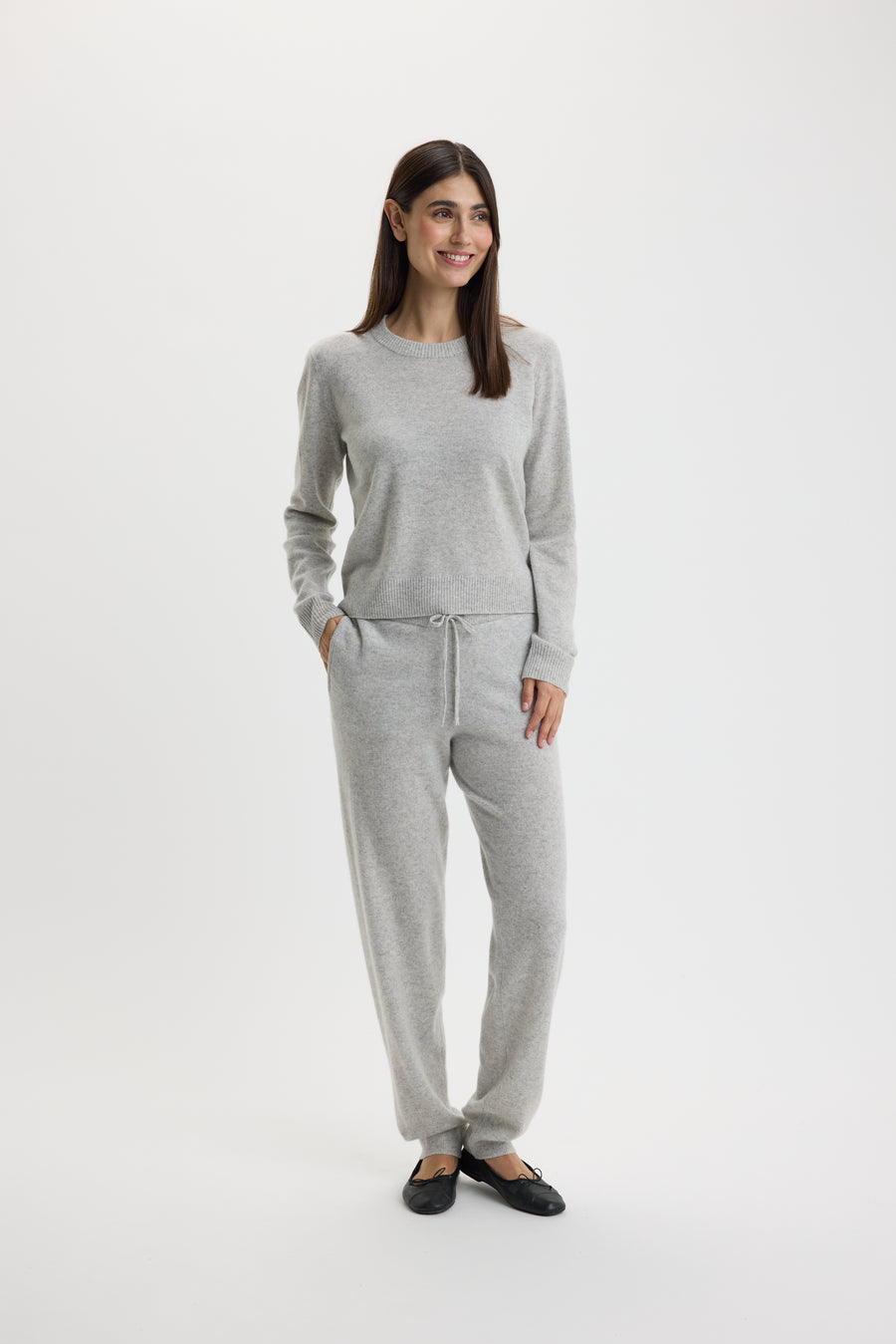 Ulrikke Short O-Neck Sweater 0002 Foggy