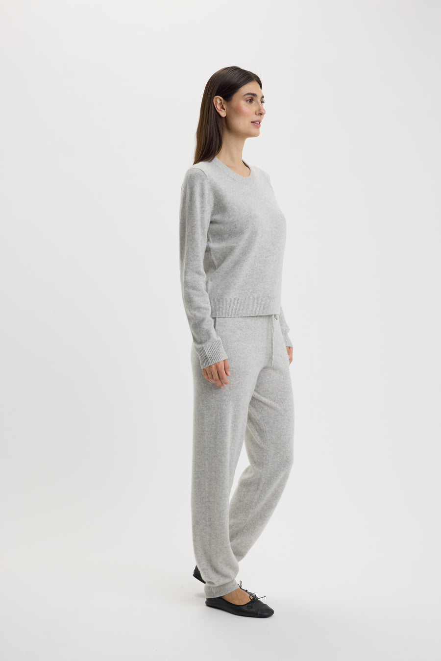 Ulrikke Short O-Neck Sweater 0002 Foggy