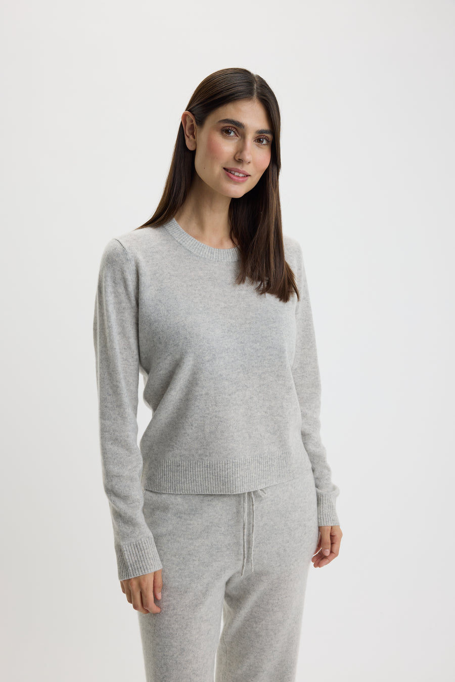Ulrikke Short O-Neck Sweater Foggy