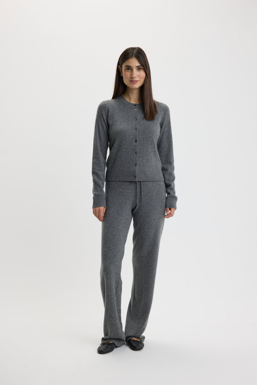 Ulrikke O-Neck Cardigan Thunder