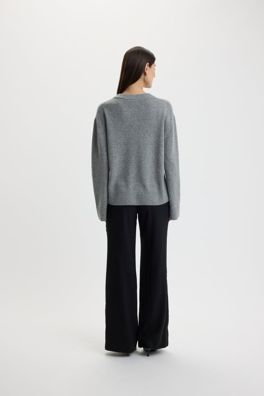 Chris V-Neck Sweater Grey Mel