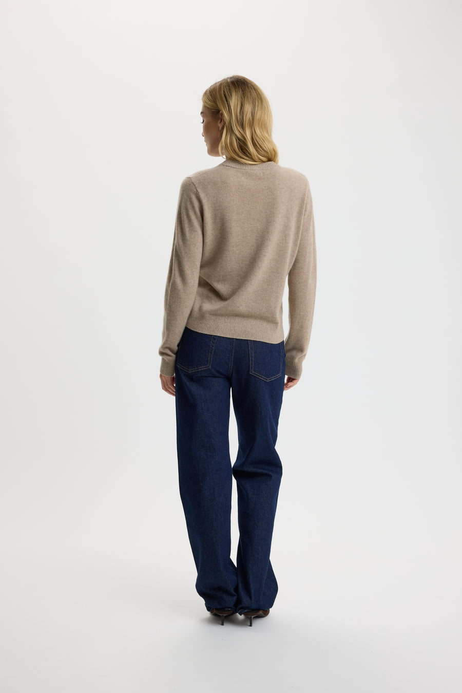 Ulrikke Short O-Neck Sweater Eco Gravel