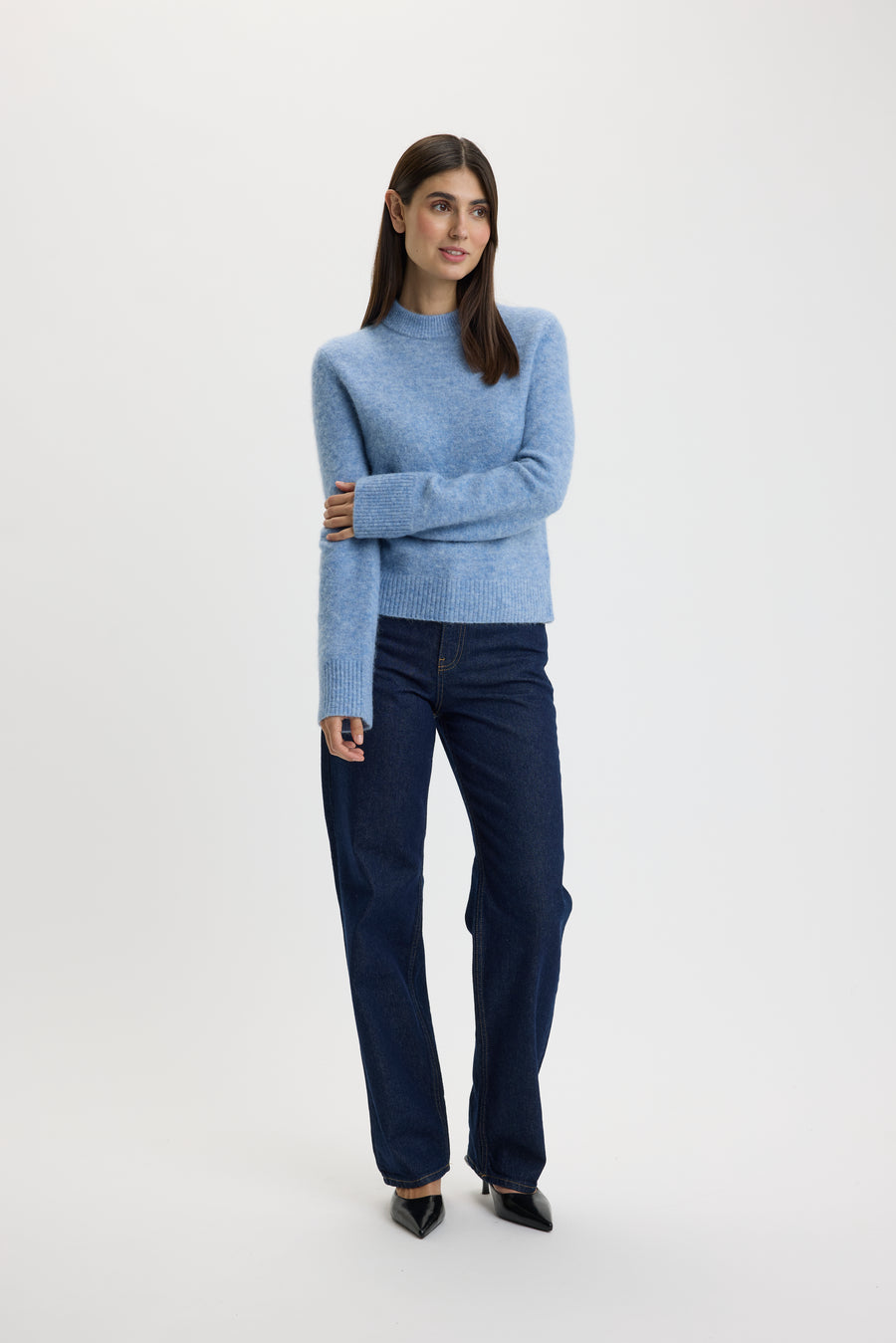 Selma Short O-Neck Sweater 0005 Illusion