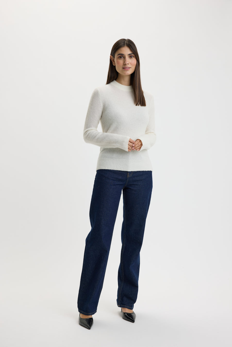 Selma O-Neck Sweater 0005 Ivory
