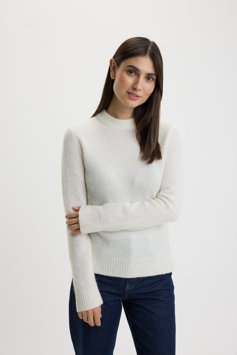 Selma O-Neck Sweater 0005 Ivory