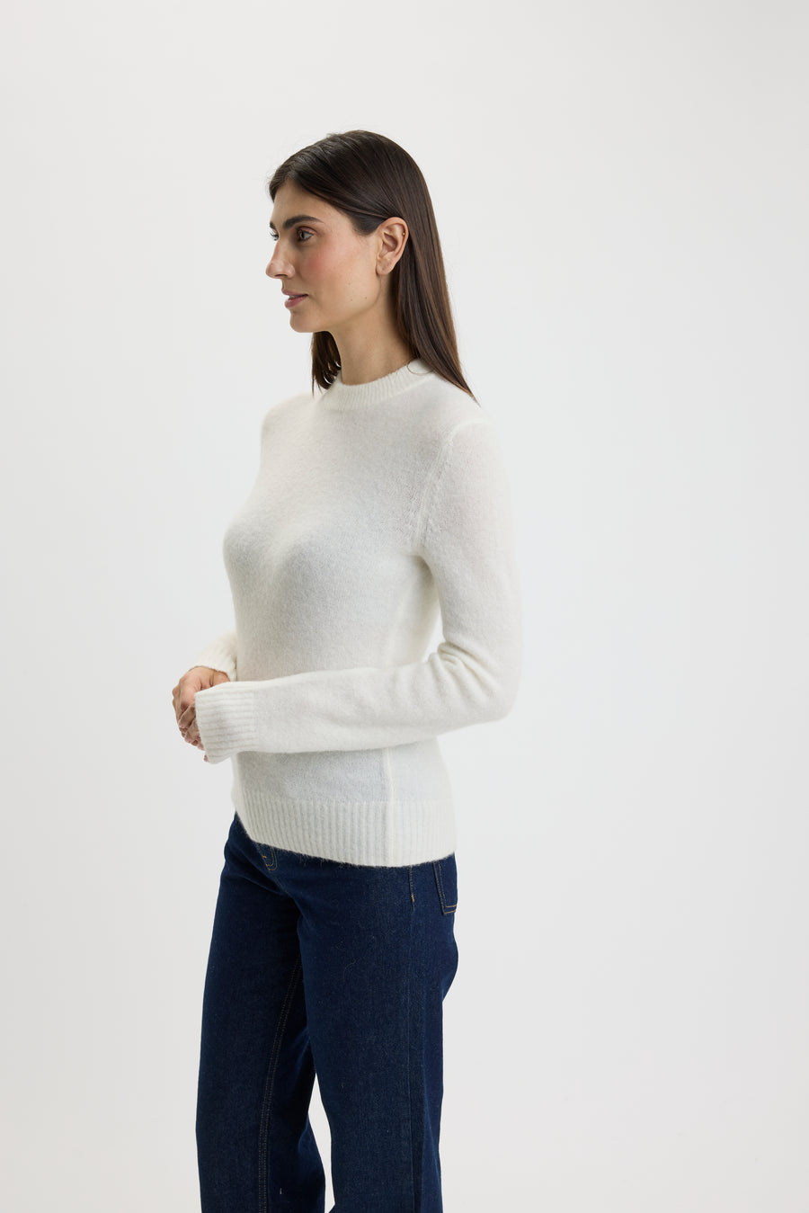 Selma O-Neck Sweater 0005 Ivory