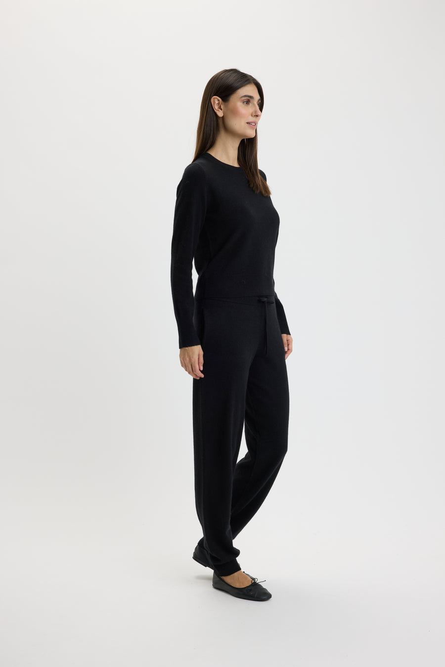 Ulrikke Shrunken O-Neck Sweater Black
