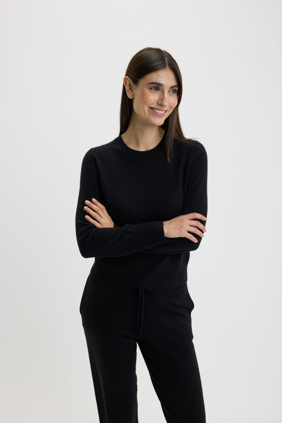 Ulrikke Short O-Neck Sweater 0002 Black