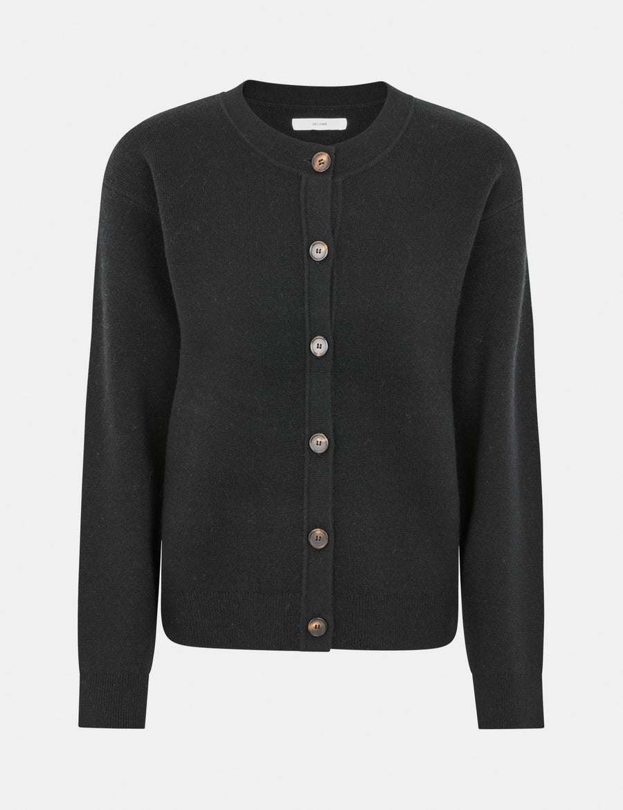 Anna Double Face Cardigan Black