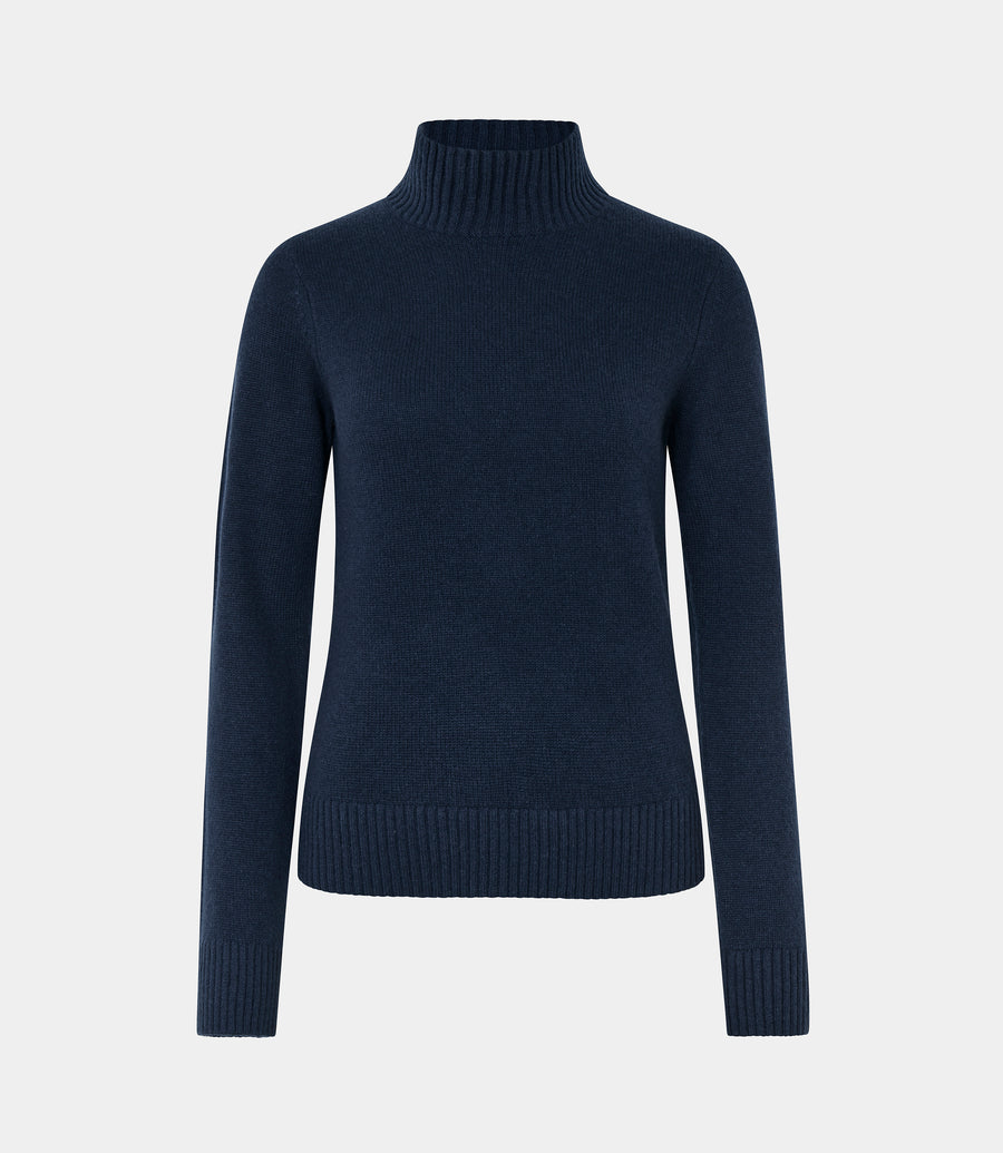 Chris T-Neck Sweater Navy