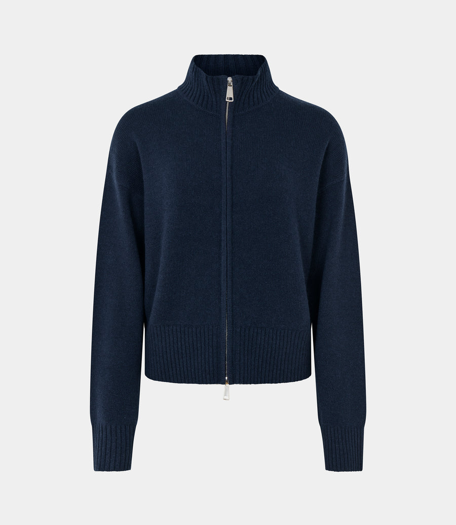 Christina 2-Way Zip Sweater Navy