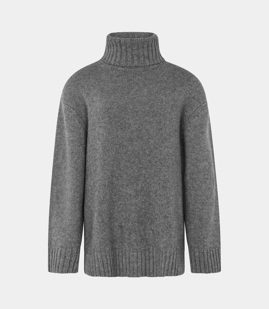 Emilee Oversize T-Neck Sweater Iron Mountain