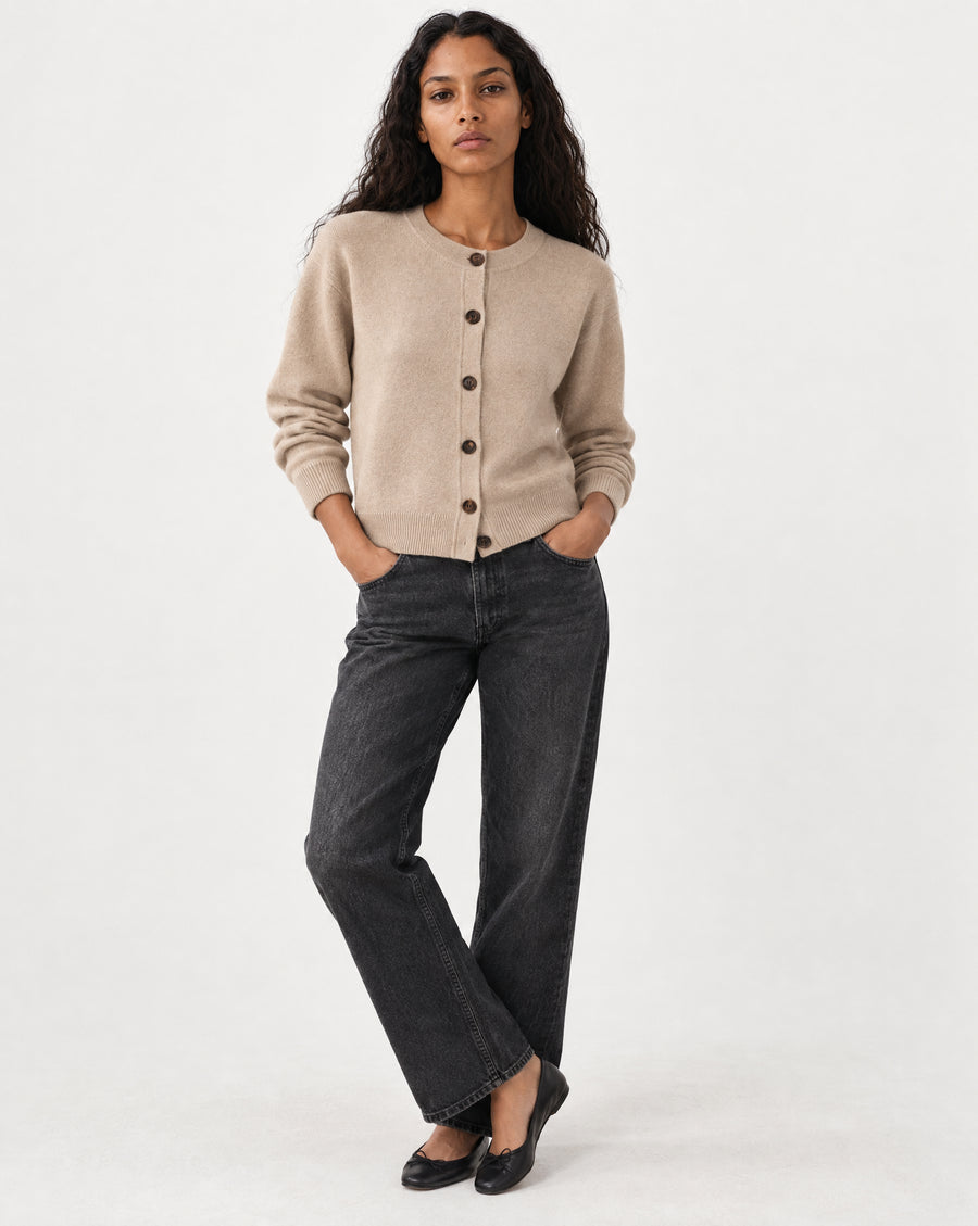 Anna Double Face Cardigan Light Beige