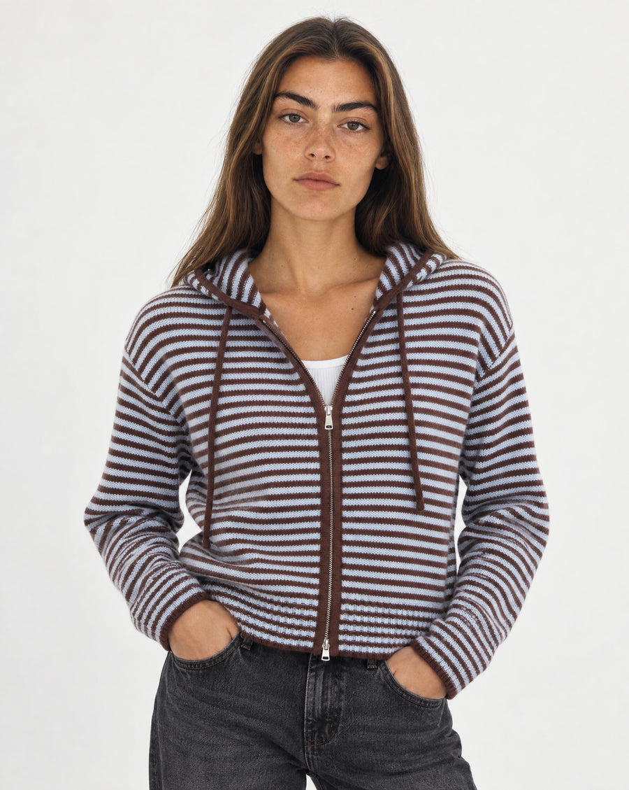 Jose 2-Way Zip Hoodie Light Blue St.